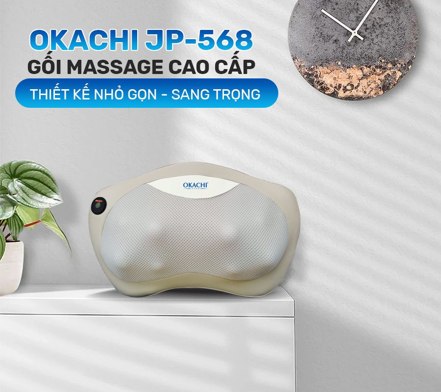 Gối massage hồng ngoại trị liệu đau vai cổ lưng Shiatsu Fuki FK-568